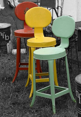 colorful stools...
