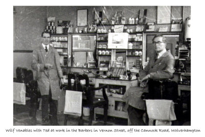 Wilfred Venables in his Barbers Shop