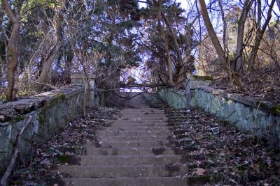 Steps to the grounds of the former Saint Mary's College...quite a spooky place!  Google it!