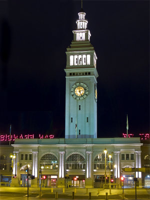 San Francisco Ferry Building at 5:13am