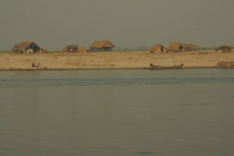 along the river