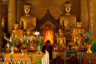 at Shwe Dagon Pagoda