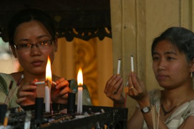 at Shwe Dagon Pagoda