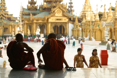 at Shwe Dagon Pagoda