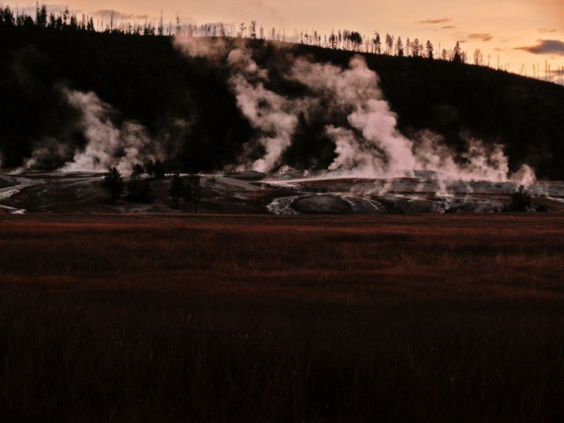 Dawn on the Firehole River, Yellowstone National Park, Wyoming, 2006