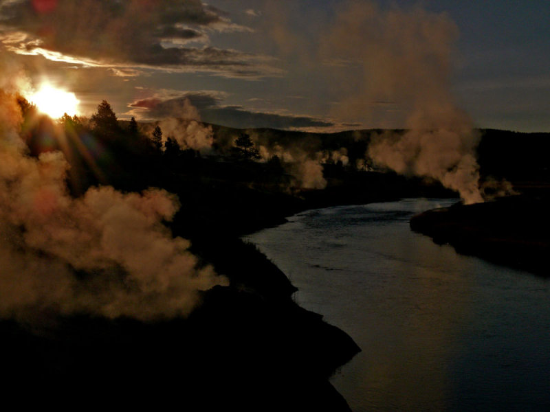 Sunrise, Firehole River, Yellowstone National Park, Wyoming, 2006