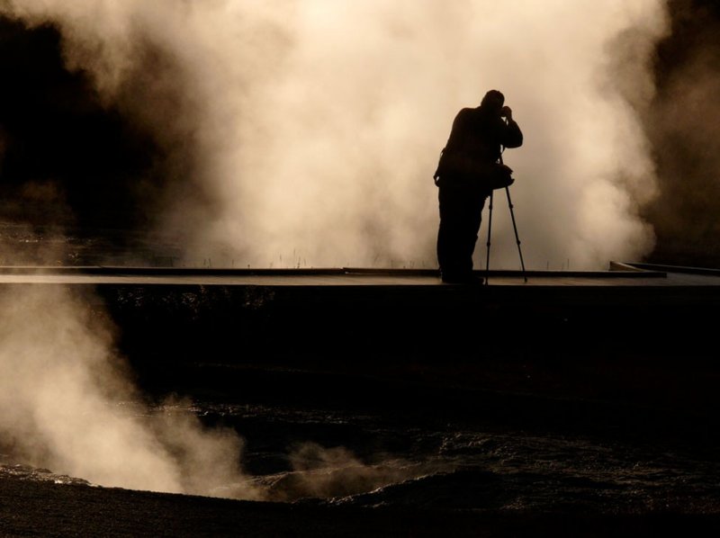 Photographer, Firehole River, Yellowstone National Park, Wyoming, 2006