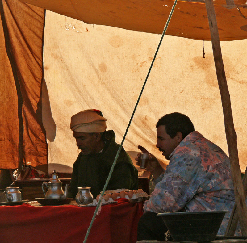 Tea Time at the market, Attaouia, Morocco, 2006