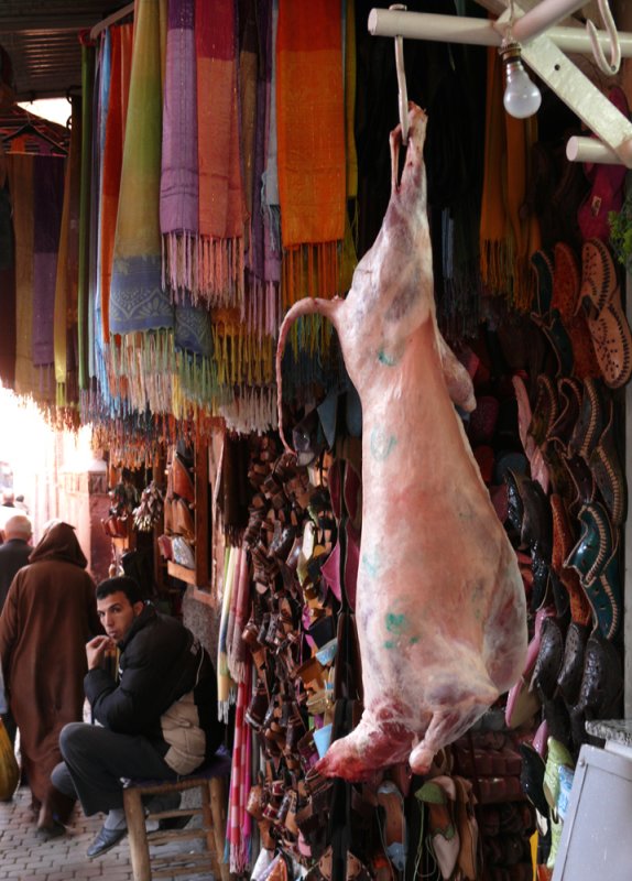 Goats, shoes, and scarves, Marrakesh, 2006