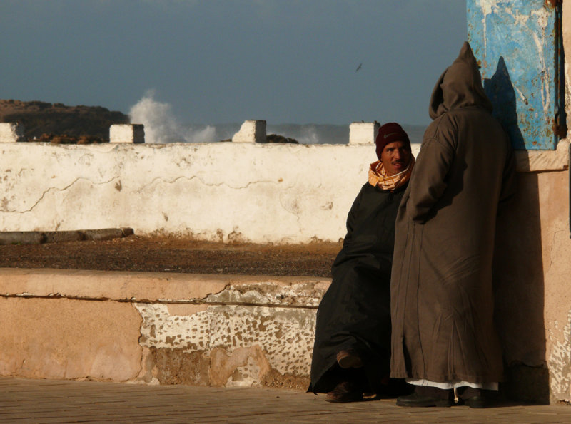 Conversation by the sea, Essaouira, Morocco, 2006