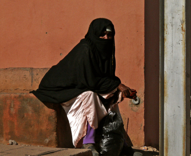 Portrait in black, Alnif, Morocco, 2006.