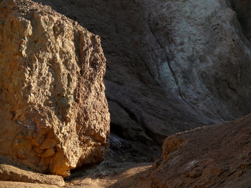 Contrasting boulders, Artists Palette, Death Valley National Park, California, 2007
