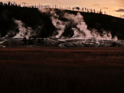 Dawn on the Firehole River, Yellowstone National Park, Wyoming, 2006