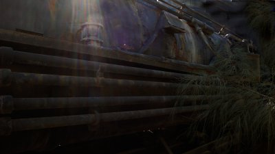 Ghost locomotive, Furnace Creek Museum, Death Valley National Park, California, 2007