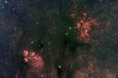 Cats Paw and NGC 6357 Nebulas