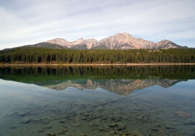 Pyramid Mountain in Patricia Lake in Autumn