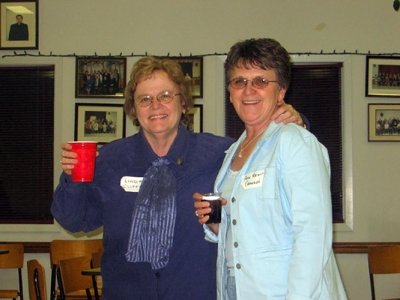 Linda and Rose toasting...