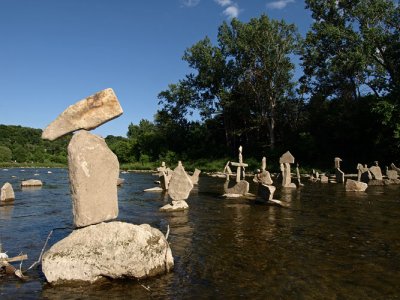 Humber River stacked rocks