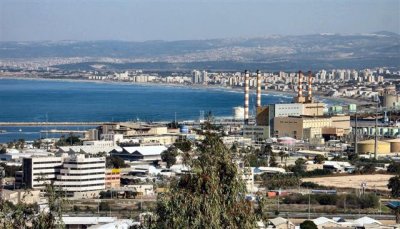 View Of Haifa Bay, The Power Station And Kiryat Chaim Beach, As seen  from Abdalla  Mosque .JPG