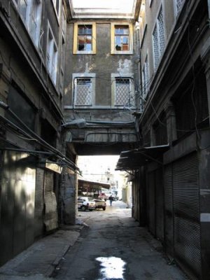 A Glimps Backwards, On Empty Salonika Community St. After Business Hours.JPG