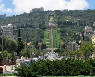  General View To The South End Of Ben Gurion Blvd.(at background - The Bahai Shrine & Garden) JPG