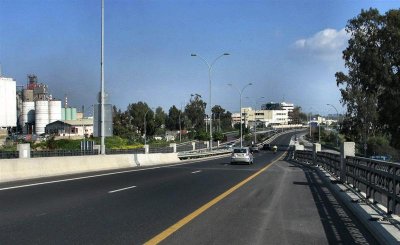 On Hiram Bridge. View To N.E Where The Road Leads To Haifa Bay.JPG