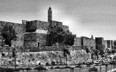 David Tower & The Old City Walls, Jerusalem.JPG