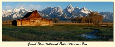 Mormon Cabin & Tetons at Sunrise