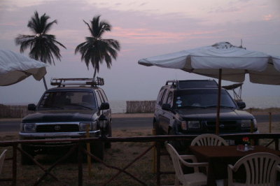 Cars & Palm Trees from Roy's Bar Lumley Beach.