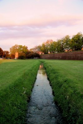 The ditch out of the walls, at sunrise...