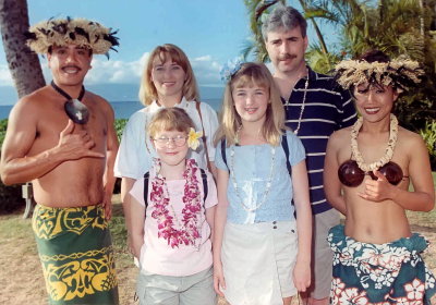 host, amanda, dana, jeanna, mike and hostess - hawaii 2000