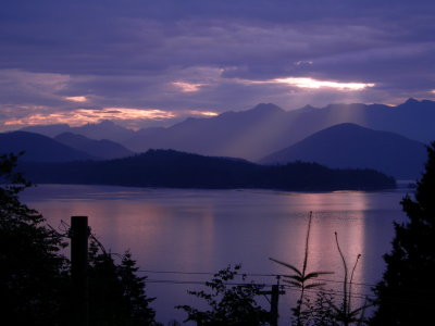 Gambier Island in bad weather from Soames Hill