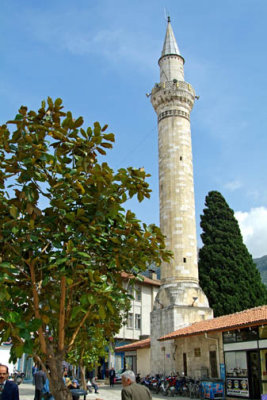 Turkey-Hatay-View Prayer Tower and Magnolia