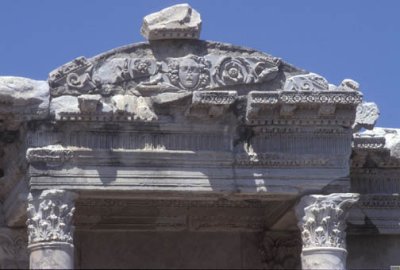 Turkey - Ancient Ephesus - Temple of Celius - Frontal View - Detail