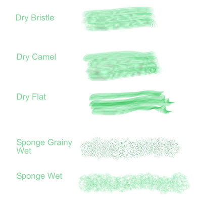 Sample - dry brushes and sponge brushes