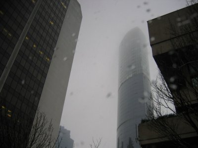 One Wall Center Tower under the snowfall.JPG