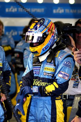 Alonso Suits up