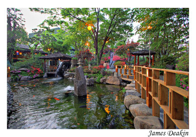 Bridge over colored water, Seoul, Korea