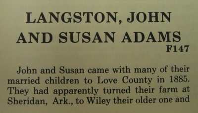 John Langston and Susan Adams
