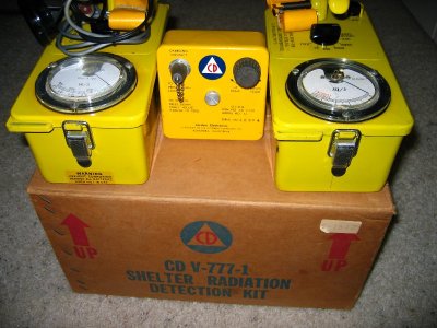 Civil Defense Radiation Detection Equipment  FCDA OCD FEMA  GM CD V-700 Geiger Counter, Survey Meter, Dosimeter & Kits