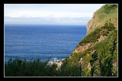 Walking down the cliffs near Ponta da Ajuda