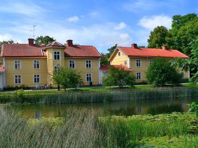 Houses at the river bank