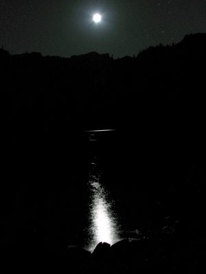 Moon light across Cliff Lake