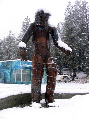Naked Bigfoot in the snow in Happy Camp