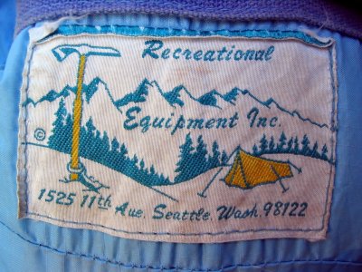 Early 1970s REI down bag label