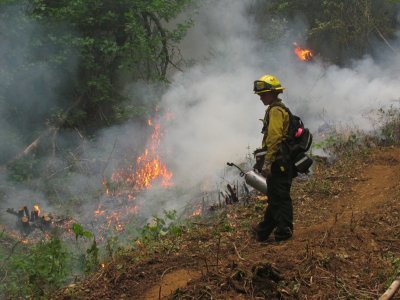 Karina admiring her fire