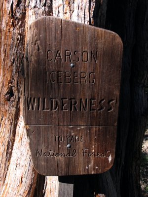Carson Iceberg Wilderness sign