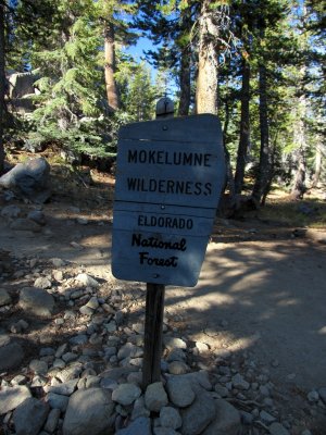 Mokelumne wilderness sign