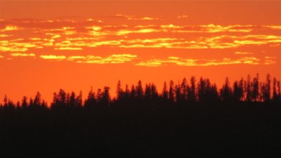 Sunset from camp on pk 7348