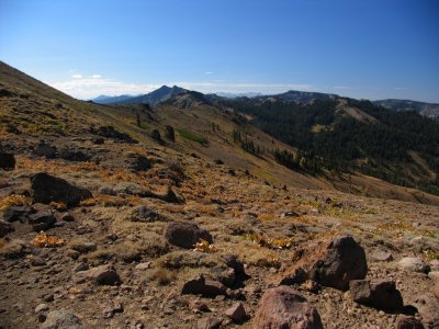 Twin Peaks in distance, view south